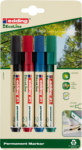 4 Permanentmarker farbsortiert<br/><b>schwarz, blau, rot, grün</b><br/>edding 21<br/>1,5 - 3,0 mm