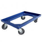 Rollwagen ohne Bremse<br/>Fb. blau<br/> für Euronorm Behälter<br/> 600 x 400 mm