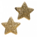 Sticker Shining Star<br/>Goldglitter<br/>Stoff<br/>ca. Ø 5,5 cm<br/>mit Klebepunkt