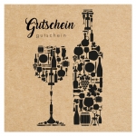 Gutschein Weinglas<br/>mit Kuvert<br/>120 x 120 mm