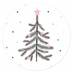Klebeetikett rund<br/>Weihnachtsbaum<br/>Ø 65 mm