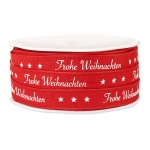 Band Frohe Weihnachten<br/>Rot<br/>12 mm x 20 m