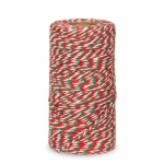 Baumwollkordel Twist<br/>Rot/Grün/Weiß<br/>Ø 2 mm x 100 m