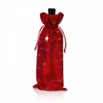 Frohe Weihnachten<br/>Flaschenbeutel aus Satin<br/>36 x 16 cm<br/>Fb. Rot-Gold