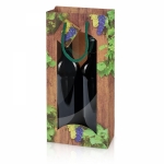 2er Papiertragetasche <br/>„Timber Wine“ <br/>mit Fenster<br/>170 x 85 x 360 mm