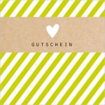 Gutschein Herz Grün mit Kuvert<br/>120 x 120 mm