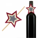 Clip Norwegen<br/>UNI Grau/Bordeaux aus Holz/Filz<br/>Ø 7,5 cm<br/>Gesamtlänge: 15 cm