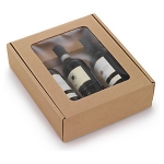 Flaschenkarton mit Sichtfenster<br/>335 x 295 x 90 mm<br/>geeignet für 3 Flaschen