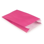 Papierbeutel<br/><b>120 x 45 x 190 mm</b><br/>60 g/m²<br/>fuchsia/pink