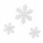 Schneeflocken<br/>mit Klebepunkt<br/>Weißglimmer<br/>Ø ca. 4 + 6 cm