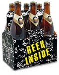 Biertragekarton <br/>für 6 x 0,33 l / 0,5 l Flaschen<br/>230 x 200 x 135 mm<br/>Motivdruck Beer Inside