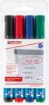 4 Flipchart-Marker farbsortiert<br/><b>schwarz, blau, rot, grün</b><br/>edding 383<br/>1,0 - 5,0 mm