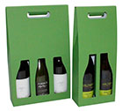 Santorin Tragekarton<br/>3er Wein/Sekt<br/>grün<br/>255 x 85 x 400 mm